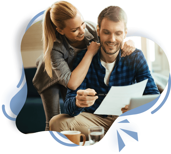 Couple reviewing finances together