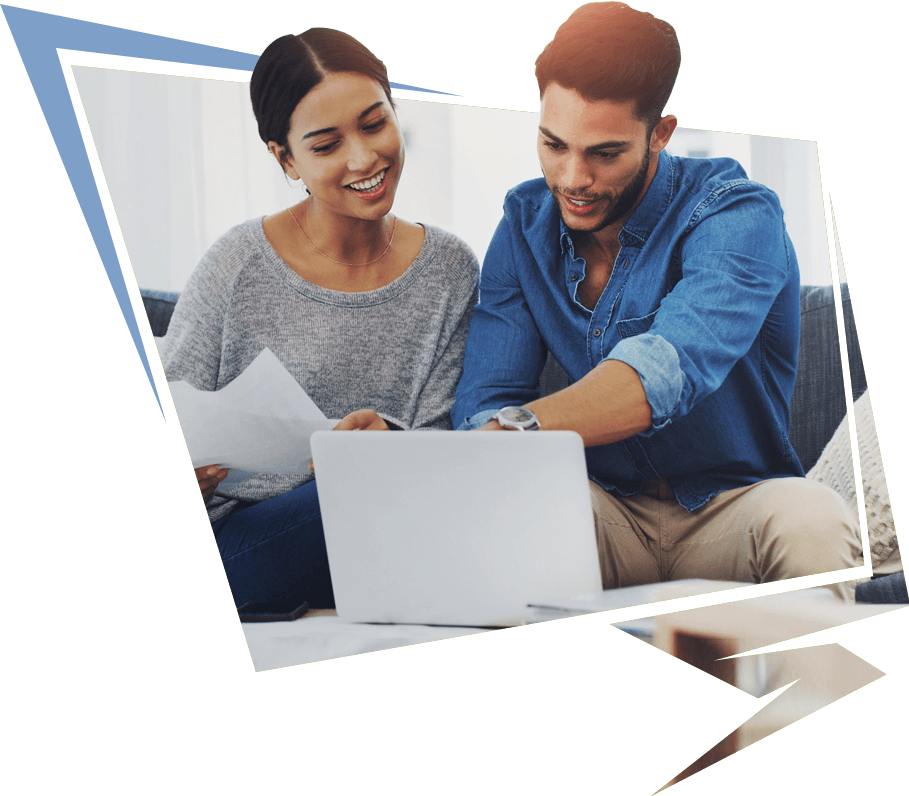 Couple reviewing finance options on a laptop