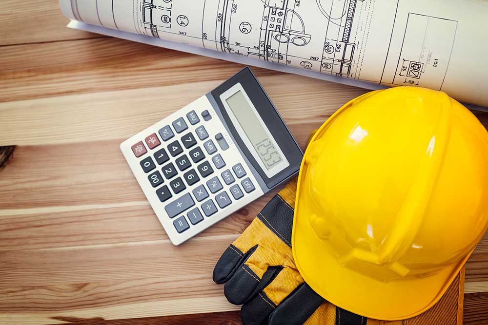 Calculator and safety helmet for equipment finance
