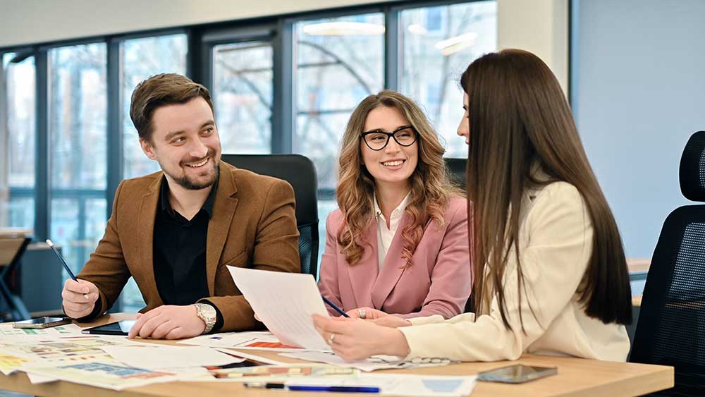 Business team meeting to discuss finance